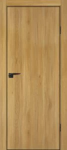 Межкомнатная дверь P-1 кромка ABS черная c 4-х ст. Дуб золотистый
