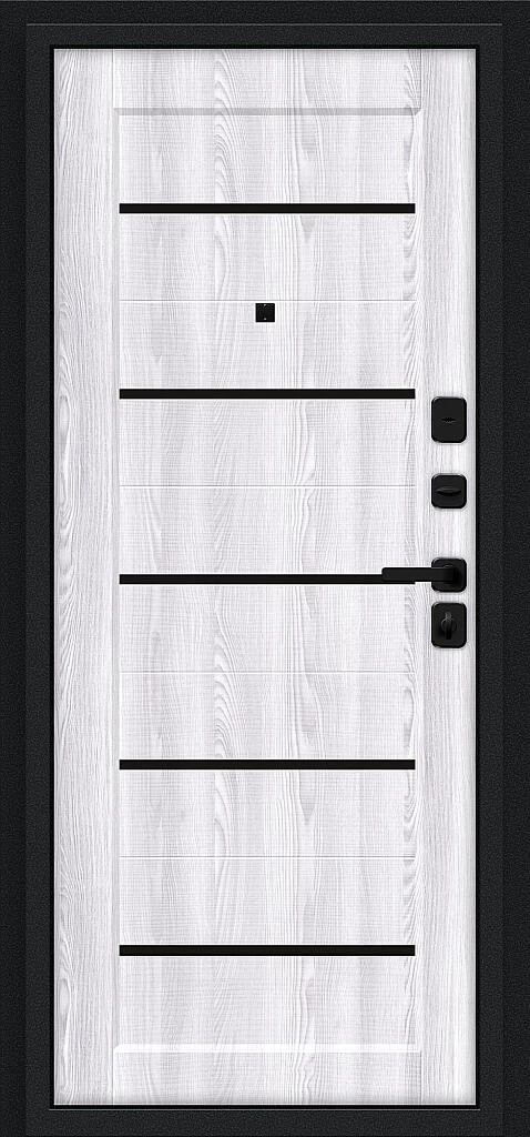 Входная дверь Борн/SBlack Букле черное/Riviera Ice BR6184