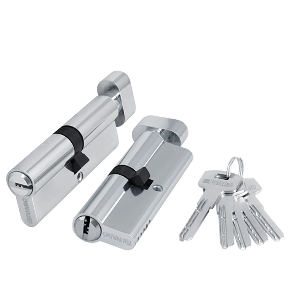 Фото Цилиндровый механизм (200 ZM/60) 2000ZMKnob60(25+10+25) CP хром 5Key с вертушкой