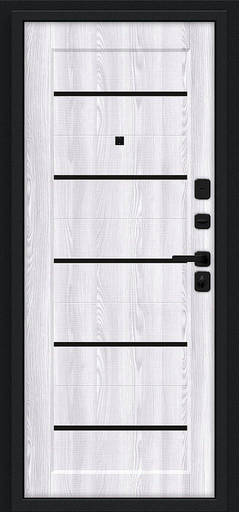 Входная дверь Борн/SBlack Букле черное/Riviera Ice BR6184 внутренняя сторона