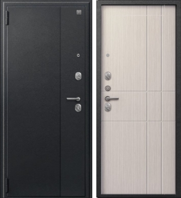 Дверь A-02 черный сатин - капучино 3д