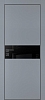 Межкомнатная дверь PX-3 черная кромка с 4-х ст. Серый матовый